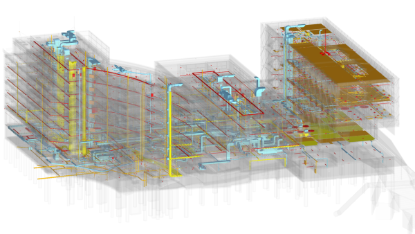 Model technologií budovy, zdroj: Odbor výstavby
