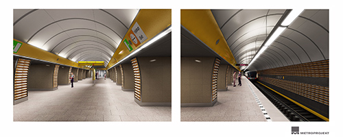 Stanice Jinonice. Vizualizace: Metroprojekt Stanice Jinonice. Vizualizace: Metroprojekt